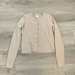 Beige Cable Knit Cardigan